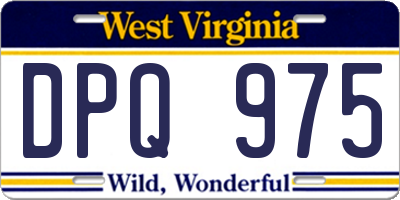 WV license plate DPQ975