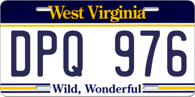 WV license plate DPQ976