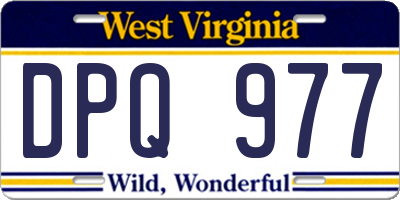 WV license plate DPQ977
