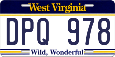 WV license plate DPQ978