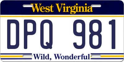 WV license plate DPQ981
