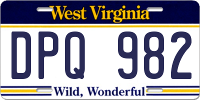 WV license plate DPQ982