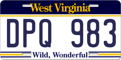 WV license plate DPQ983