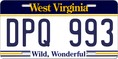 WV license plate DPQ993