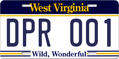 WV license plate DPR001