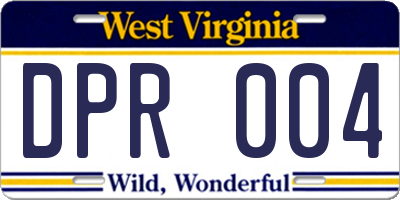 WV license plate DPR004