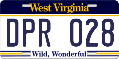 WV license plate DPR028