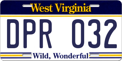WV license plate DPR032