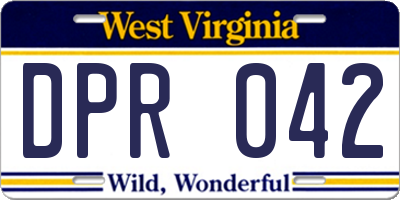 WV license plate DPR042