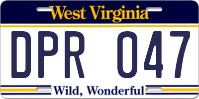 WV license plate DPR047