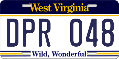WV license plate DPR048