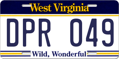 WV license plate DPR049