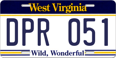 WV license plate DPR051