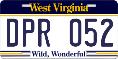 WV license plate DPR052