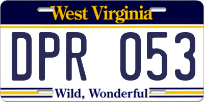 WV license plate DPR053