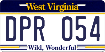 WV license plate DPR054