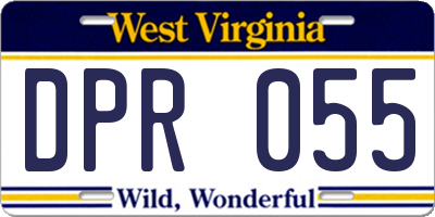 WV license plate DPR055
