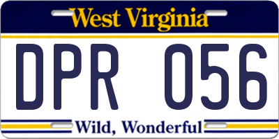 WV license plate DPR056