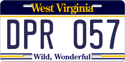 WV license plate DPR057