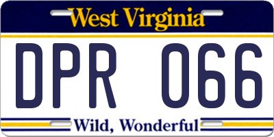 WV license plate DPR066