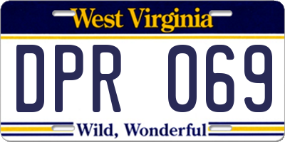 WV license plate DPR069