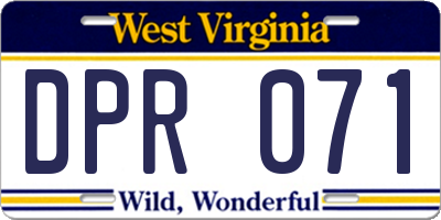 WV license plate DPR071