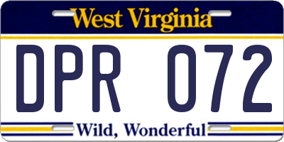 WV license plate DPR072