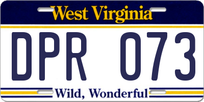 WV license plate DPR073