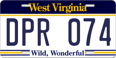 WV license plate DPR074
