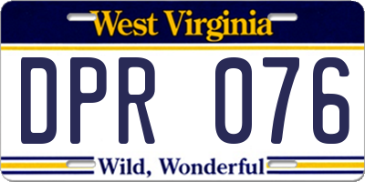 WV license plate DPR076