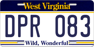 WV license plate DPR083