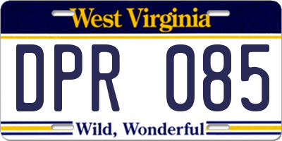 WV license plate DPR085