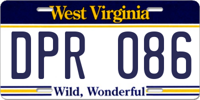 WV license plate DPR086