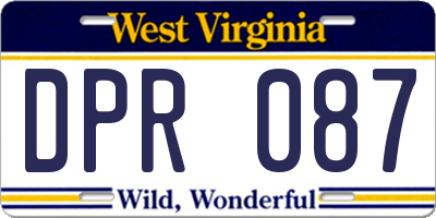 WV license plate DPR087