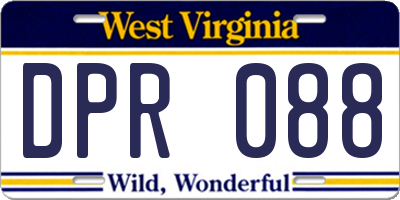 WV license plate DPR088