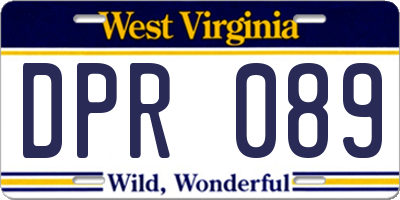 WV license plate DPR089