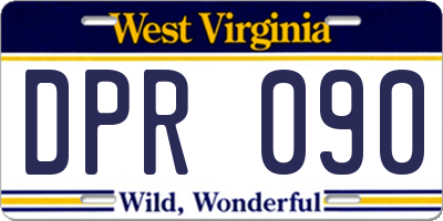 WV license plate DPR090