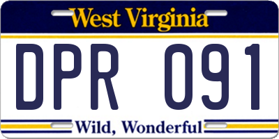 WV license plate DPR091