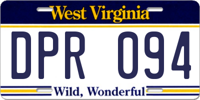 WV license plate DPR094