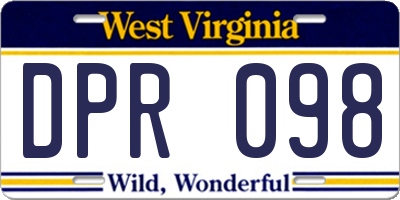WV license plate DPR098