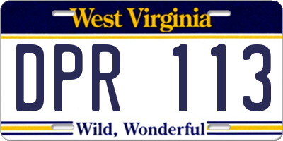 WV license plate DPR113