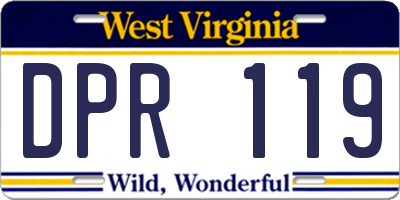 WV license plate DPR119