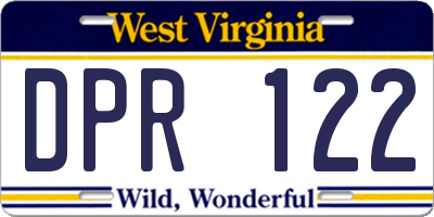 WV license plate DPR122