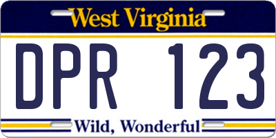 WV license plate DPR123
