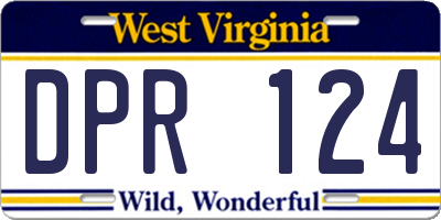 WV license plate DPR124