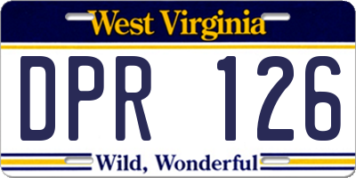 WV license plate DPR126