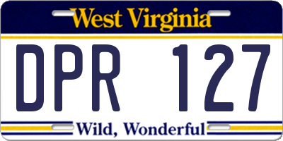 WV license plate DPR127