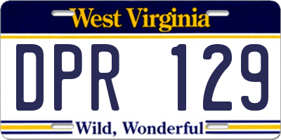 WV license plate DPR129