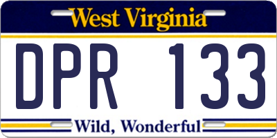 WV license plate DPR133