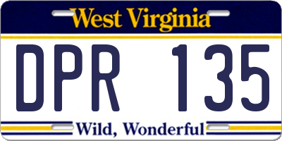 WV license plate DPR135